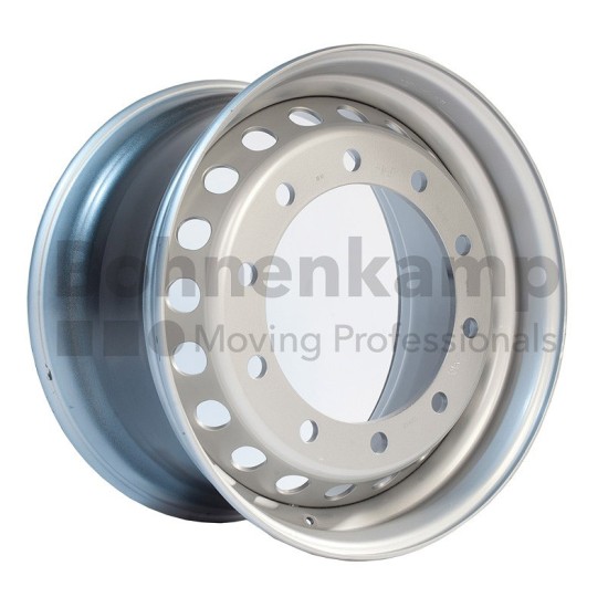 11.75X22.5 H2 10/281/335 B3/27 ET0 SIL VER RAL9006 BOKA WHEEL 5000@110 ONE PART 30962032